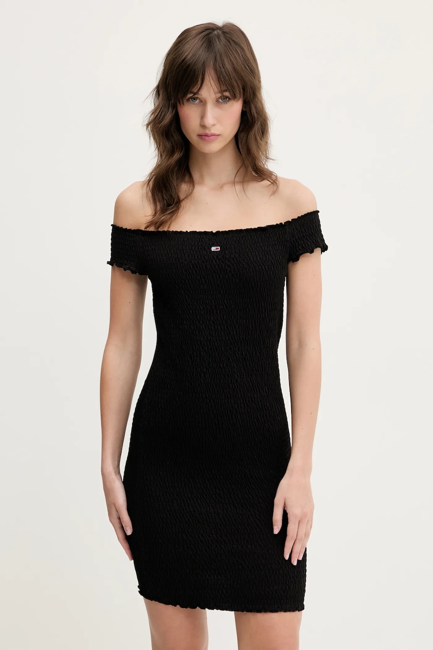 Tommy Jeans rochie culoarea negru
