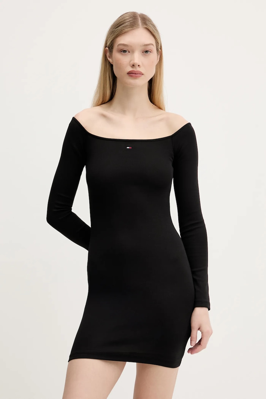 Tommy Jeans rochie culoarea negru