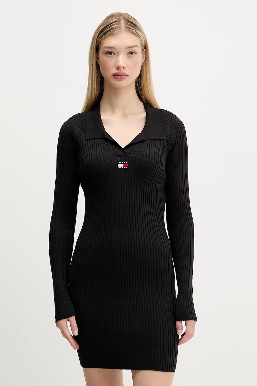 Tommy Jeans rochie culoarea negru
