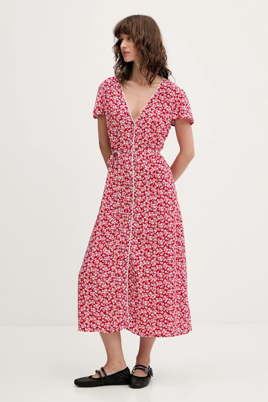 Tommy Jeans rochie culoarea roșu