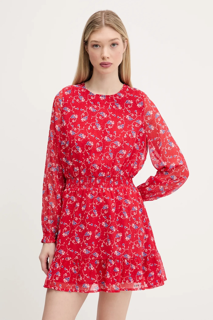 Tommy Jeans rochie culoarea rosu