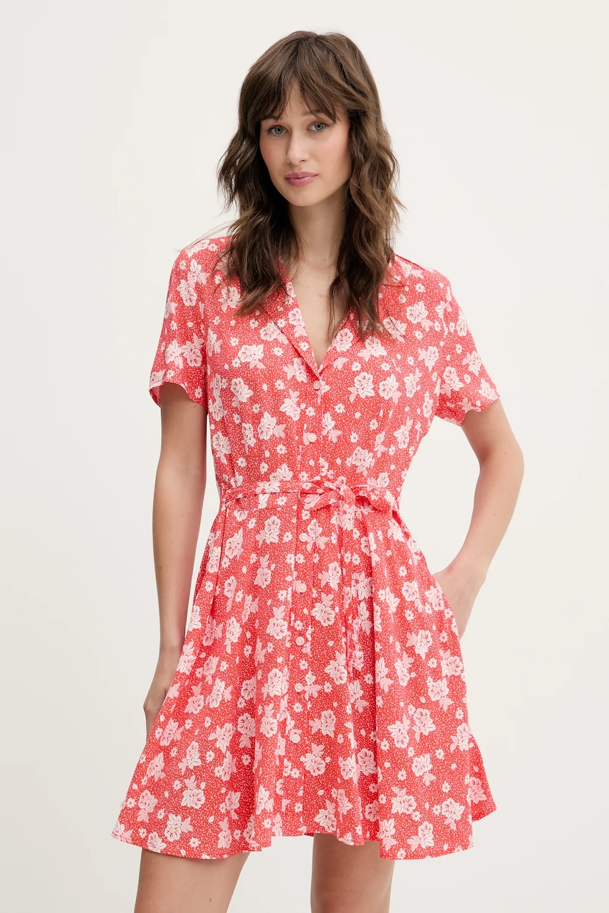 Tommy Jeans rochie culoarea rosu