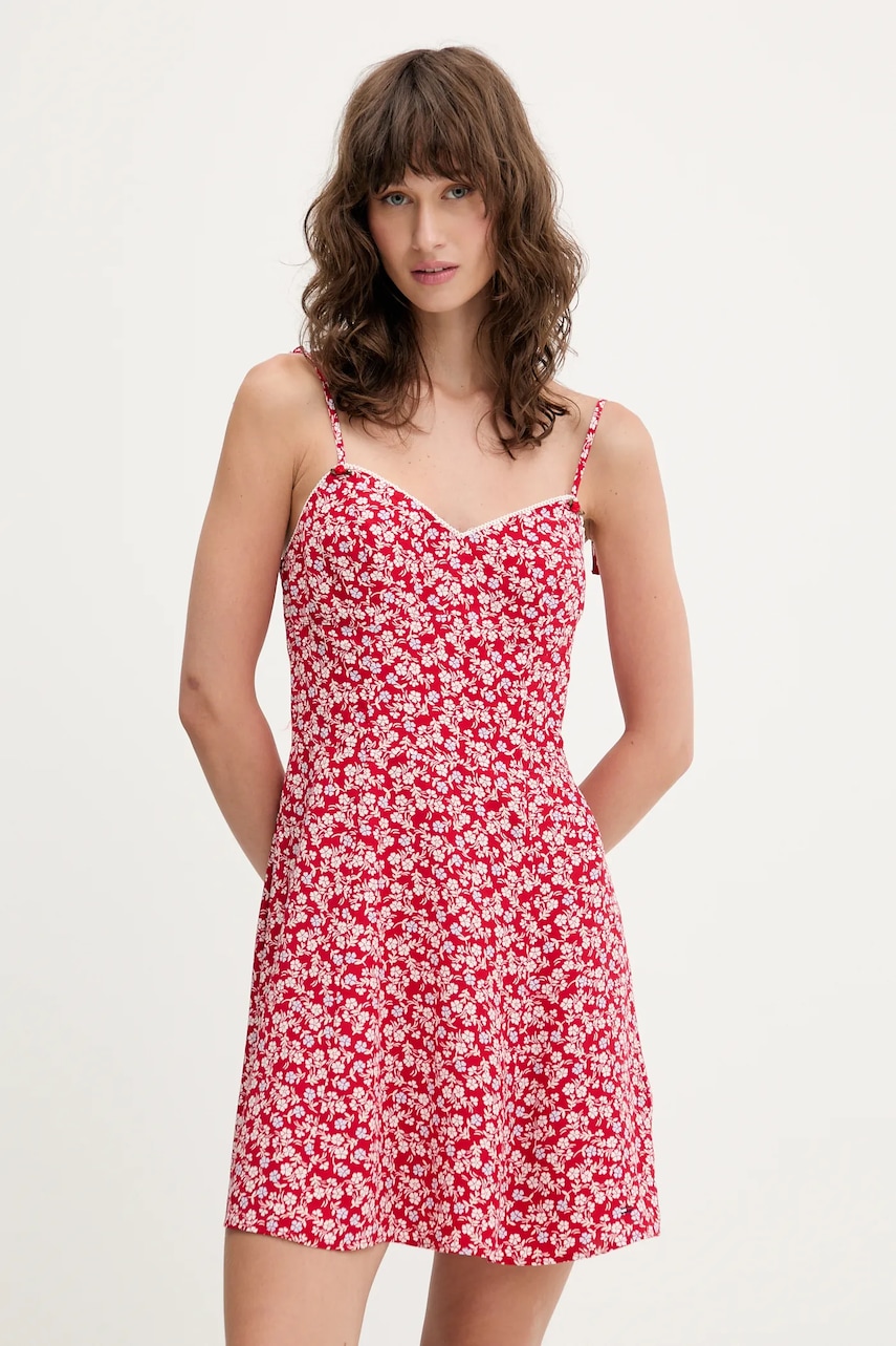 Tommy Jeans rochie culoarea roșu