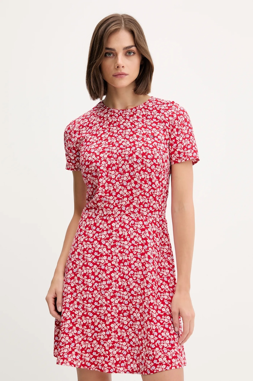 Tommy Jeans rochie culoarea roșu
