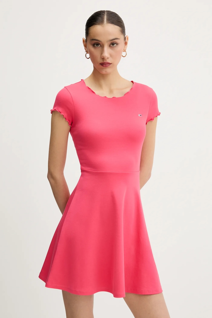 Tommy Jeans rochie culoarea roz