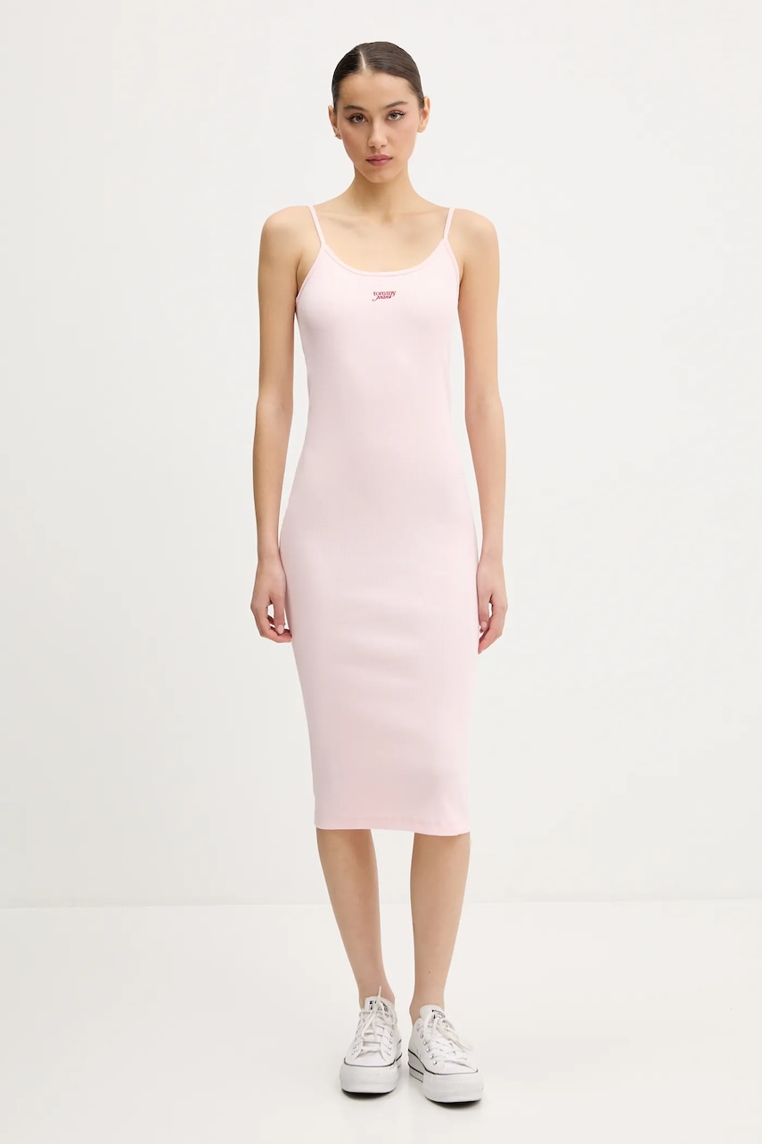 Tommy Jeans rochie culoarea roz