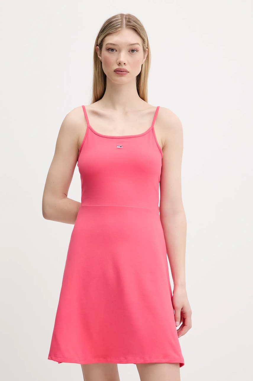 Tommy Jeans rochie culoarea roz