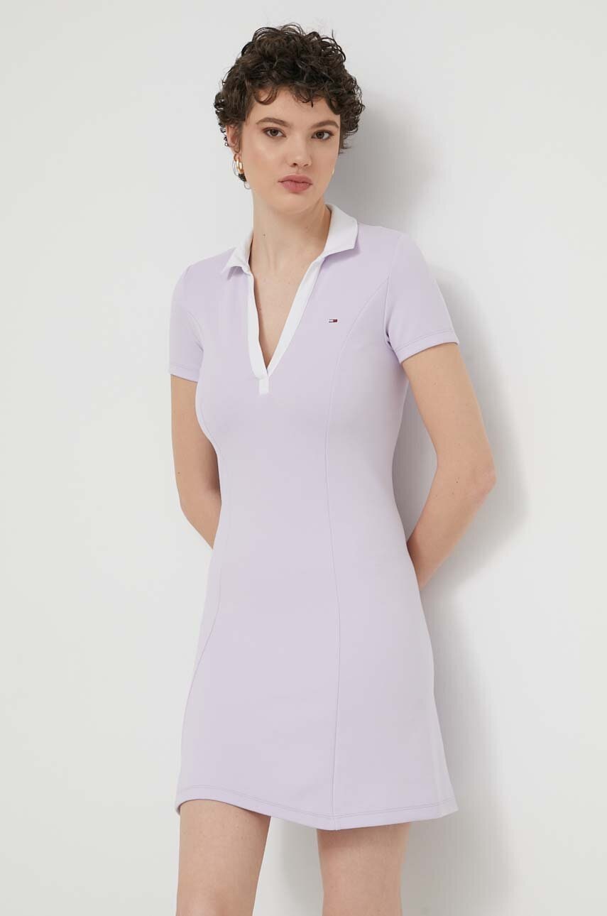 Tommy Jeans rochie culoarea violet