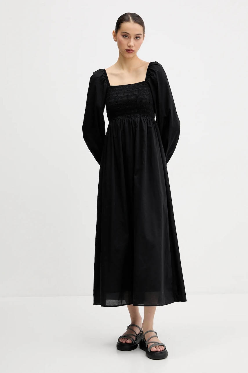 Tommy Jeans rochie din bumbac culoarea negru