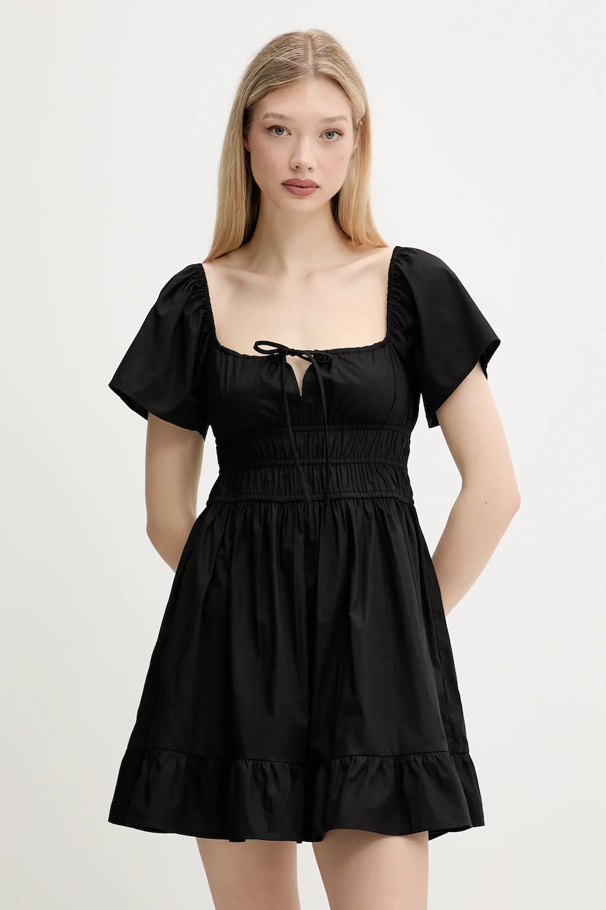 Tommy Jeans rochie din bumbac culoarea negru