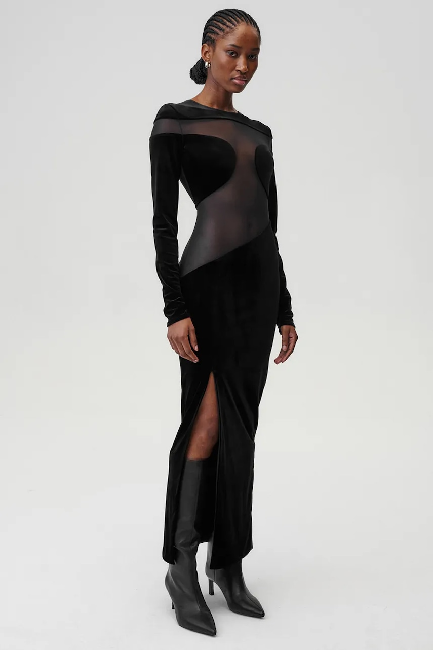 Undress Code rochie Velvet Sky Dress culoarea negru