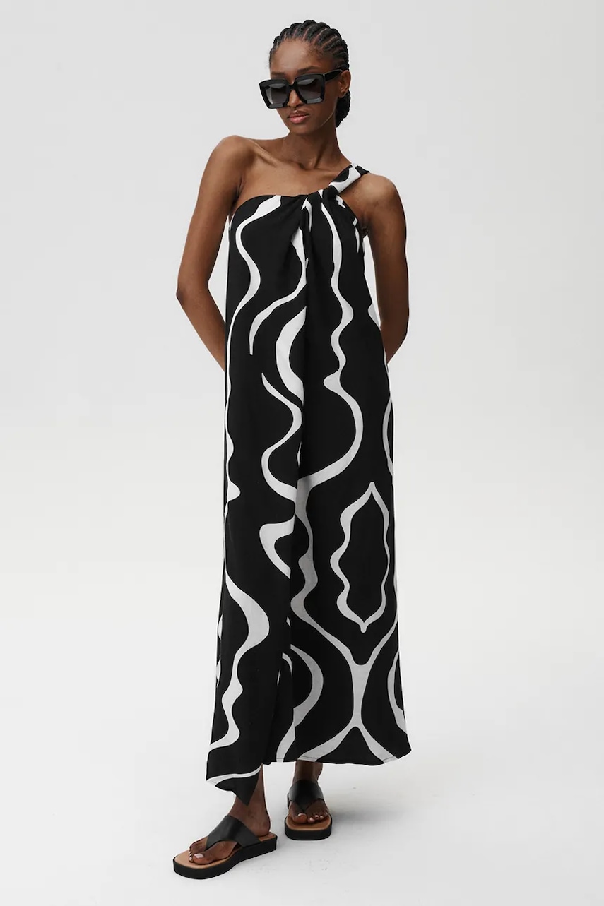 Undress Code rochie din amestec de in Theia Dress midi