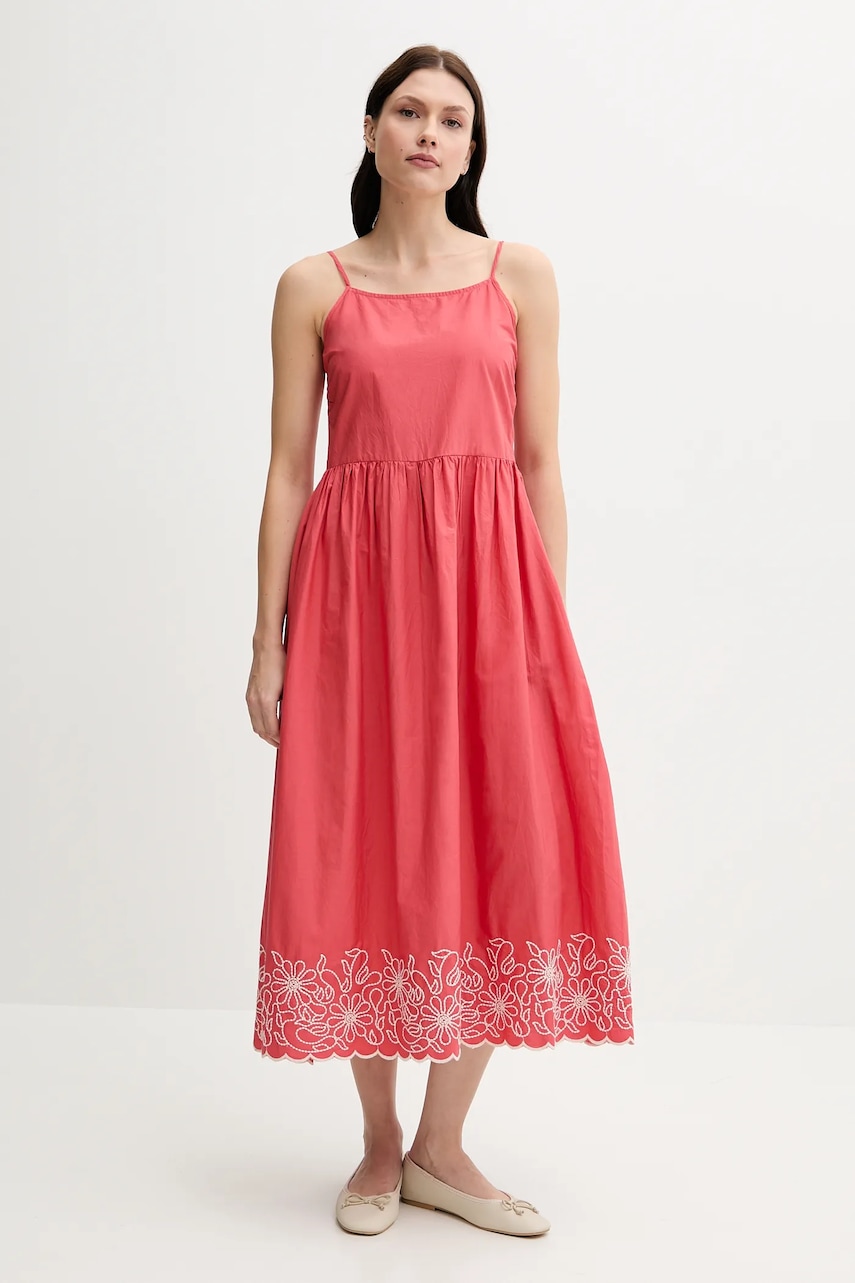 United Colors of Benetton rochie din bumbac culoarea roz