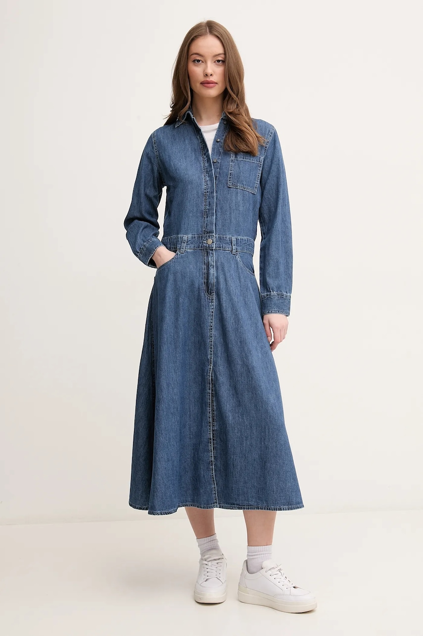 United Colors of Benetton rochie din denim midi