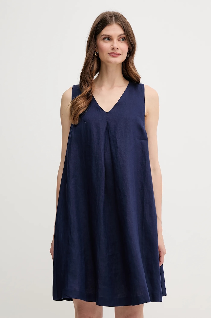 United Colors of Benetton rochie din in culoarea bleumarin