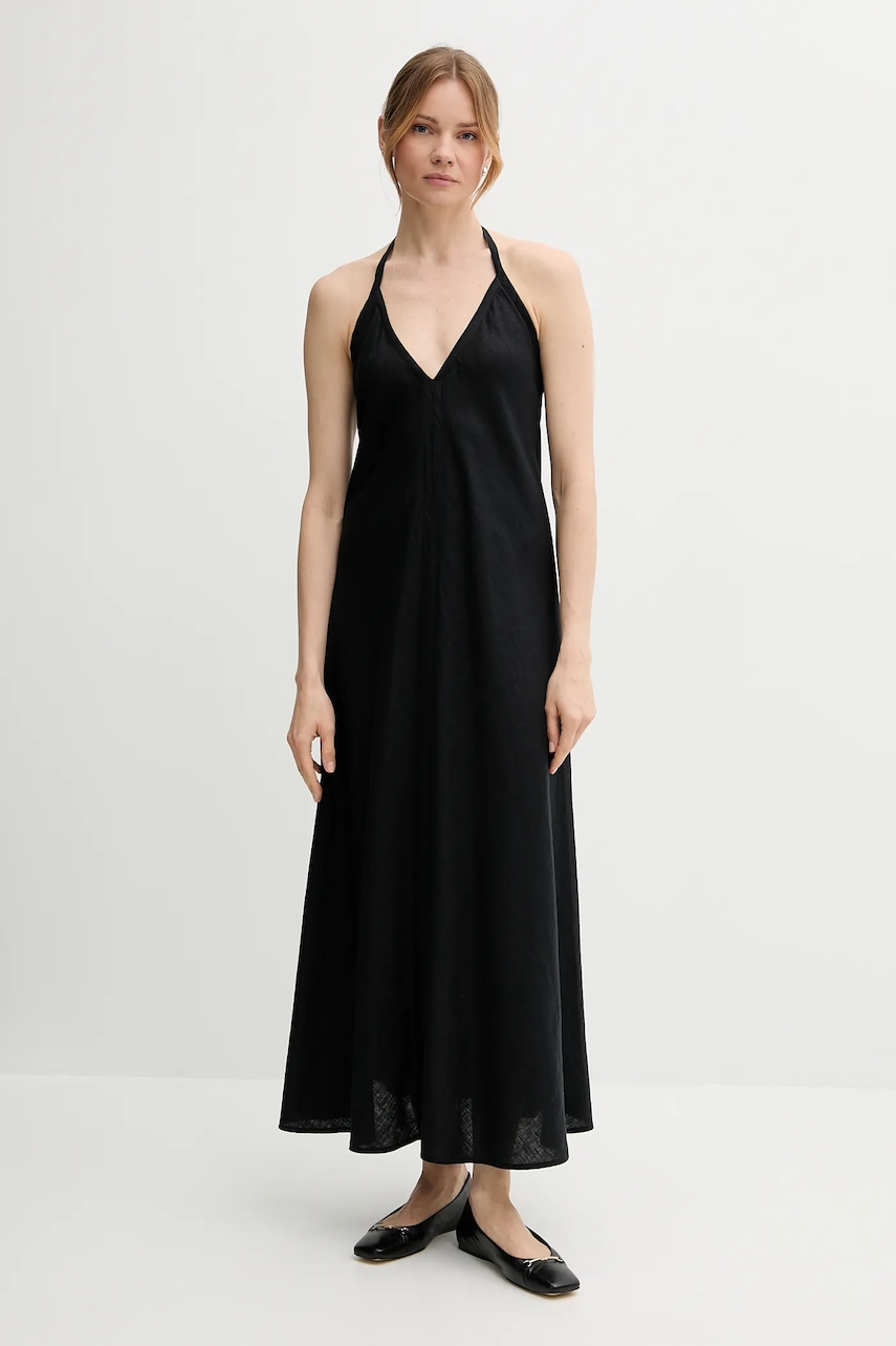United Colors of Benetton rochie din in culoarea negru