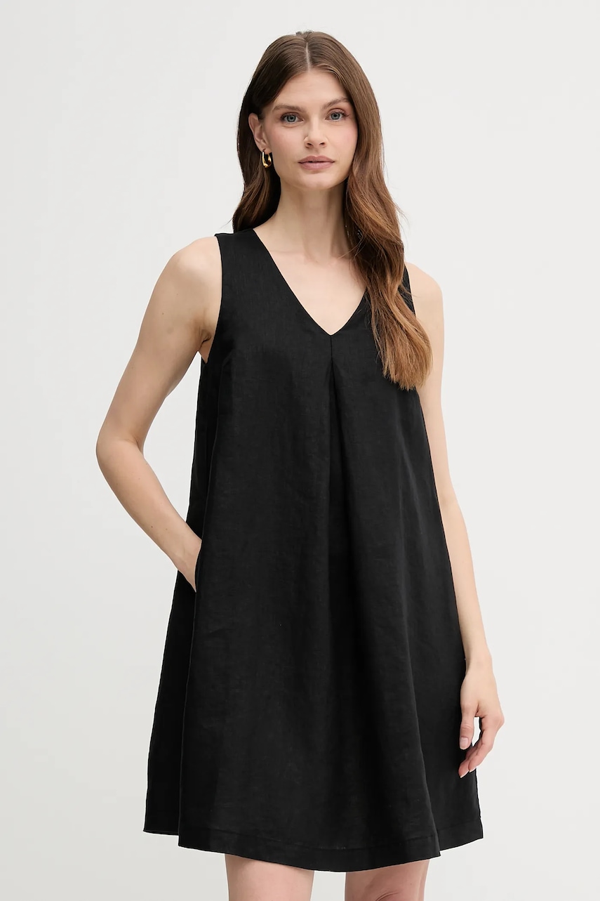 United Colors of Benetton rochie din in culoarea negru