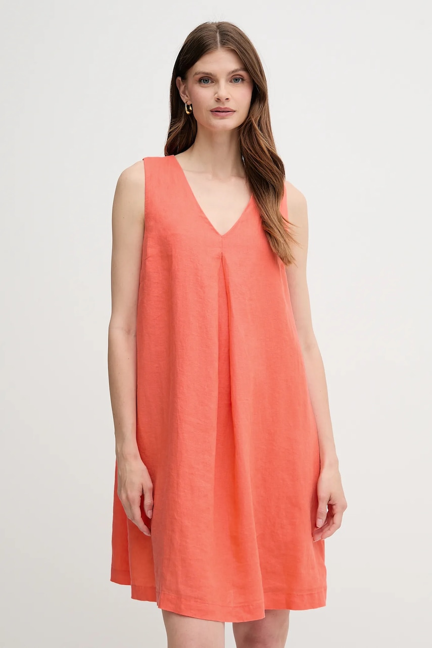 United Colors of Benetton rochie din in culoarea portocaliu