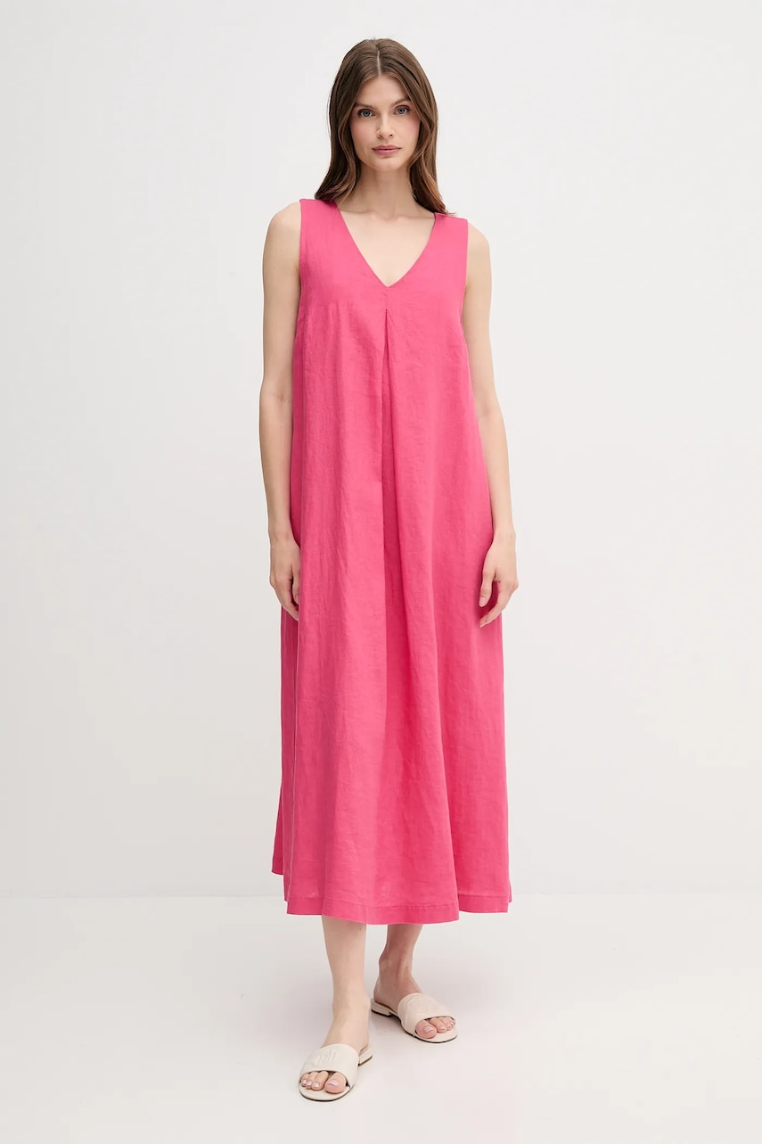 United Colors of Benetton rochie din in culoarea roz