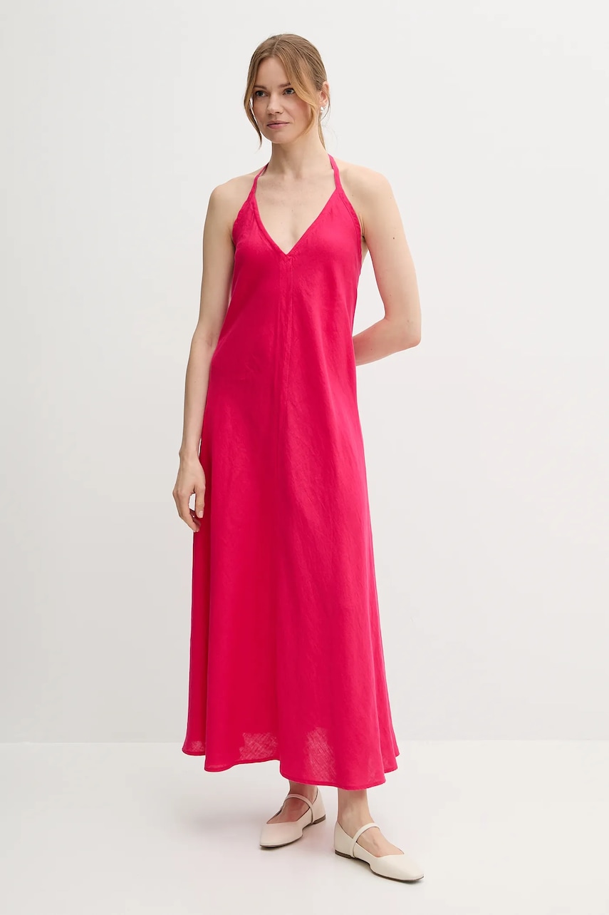 United Colors of Benetton rochie din in culoarea roz