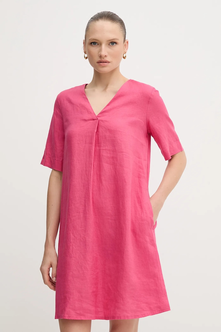 United Colors of Benetton rochie din in culoarea roz