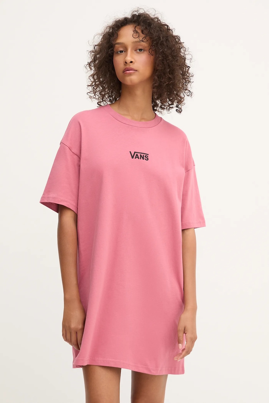 Vans rochie din bumbac culoarea roz