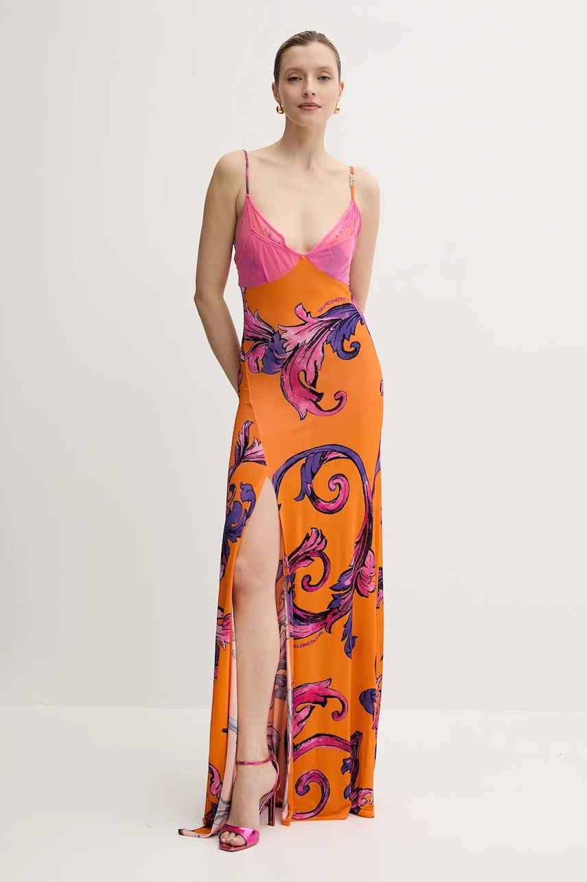 Versace Jeans Couture rochie culoarea portocaliu