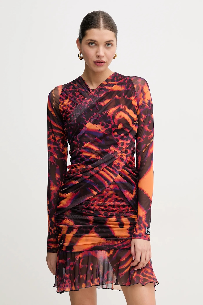 Versace Jeans Couture rochie culoarea portocaliu