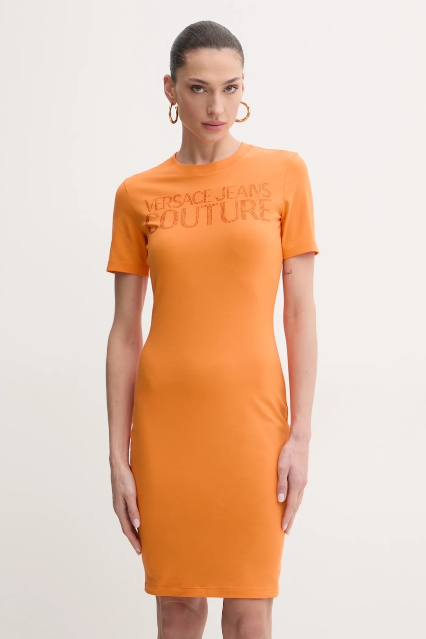 Versace Jeans Couture rochie culoarea portocaliu