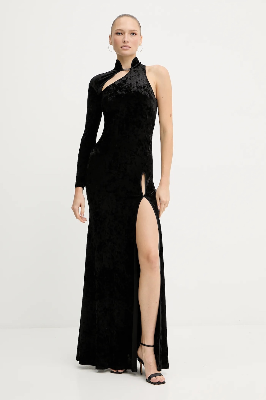 Versace Jeans Couture rochie de catifea culoarea negru
