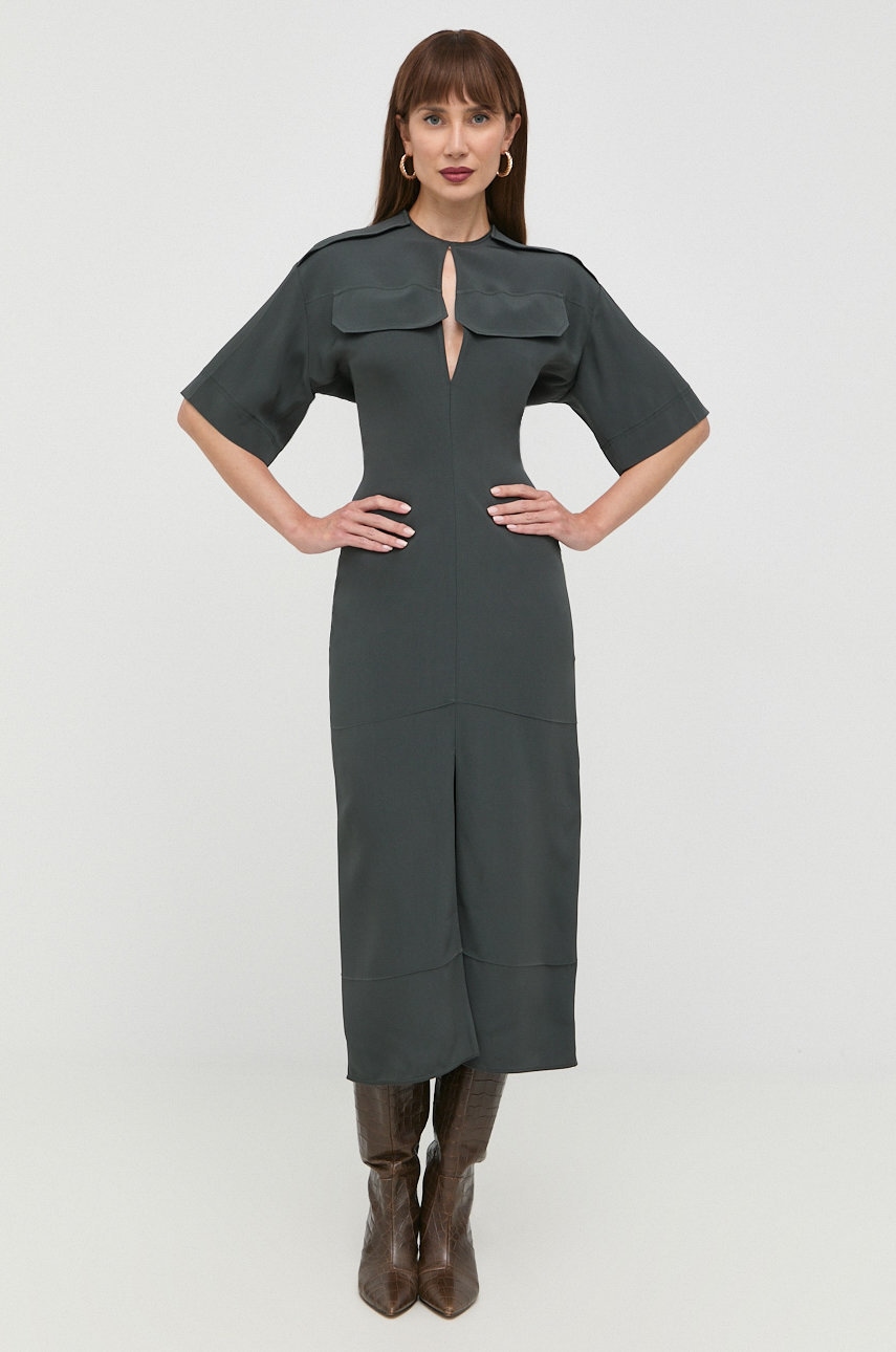 Victoria Beckham rochie culoarea verde