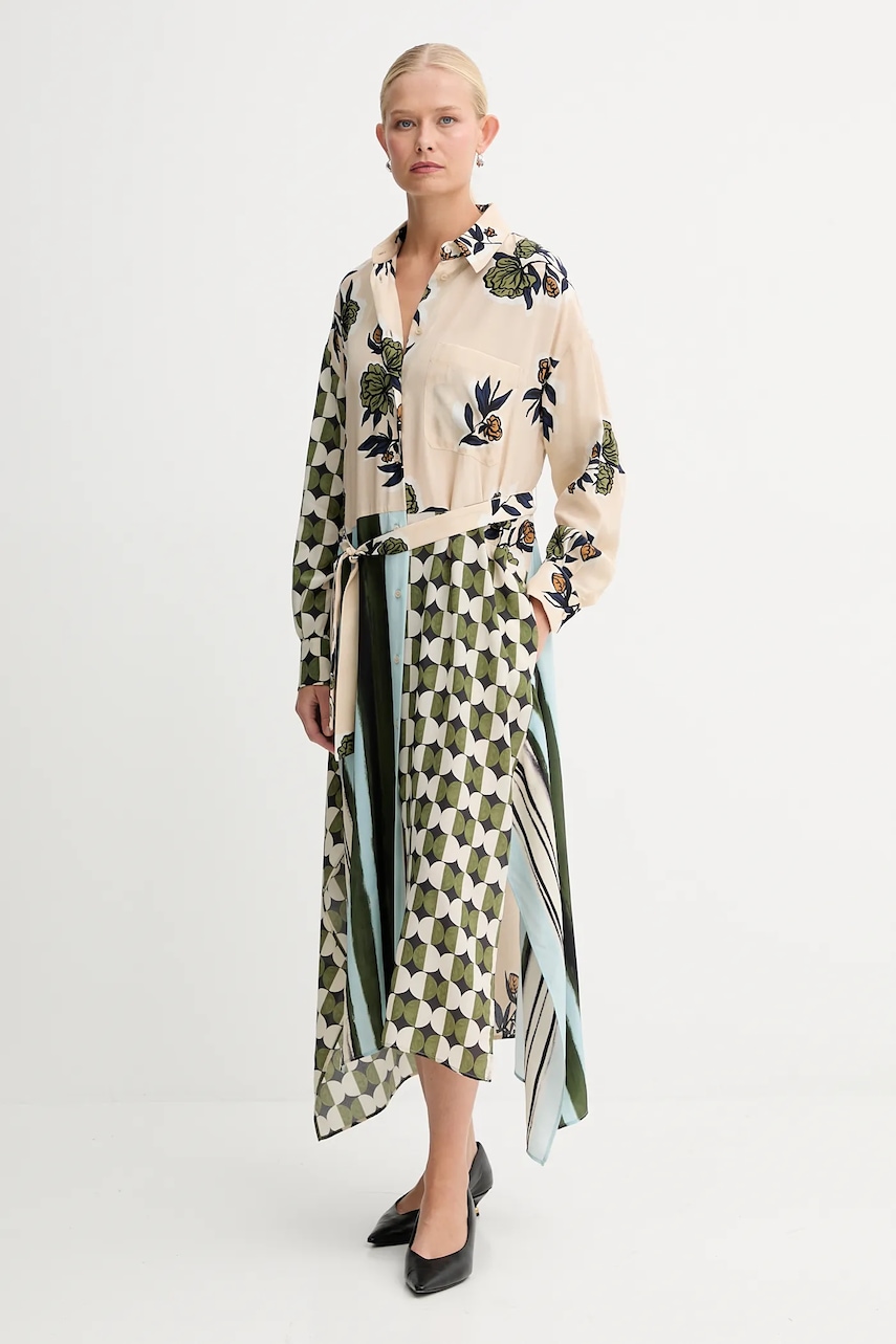 Weekend Max Mara rochie de matase PASSO culoarea bej