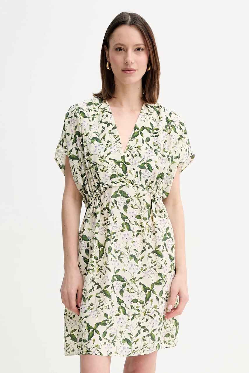 Weekend Max Mara rochie de mătase culoarea bej