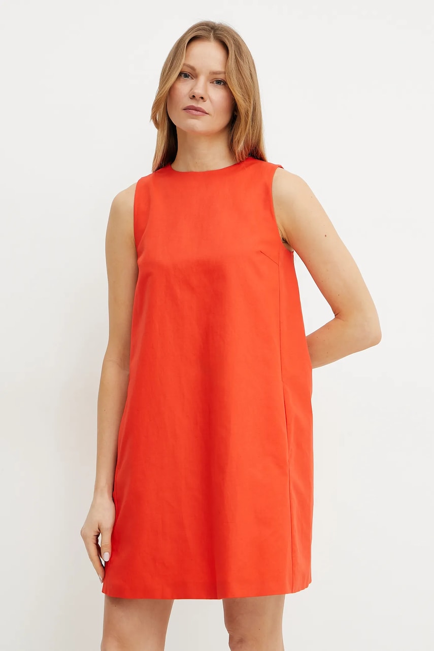 Weekend Max Mara rochie din amestec de in culoarea rosu