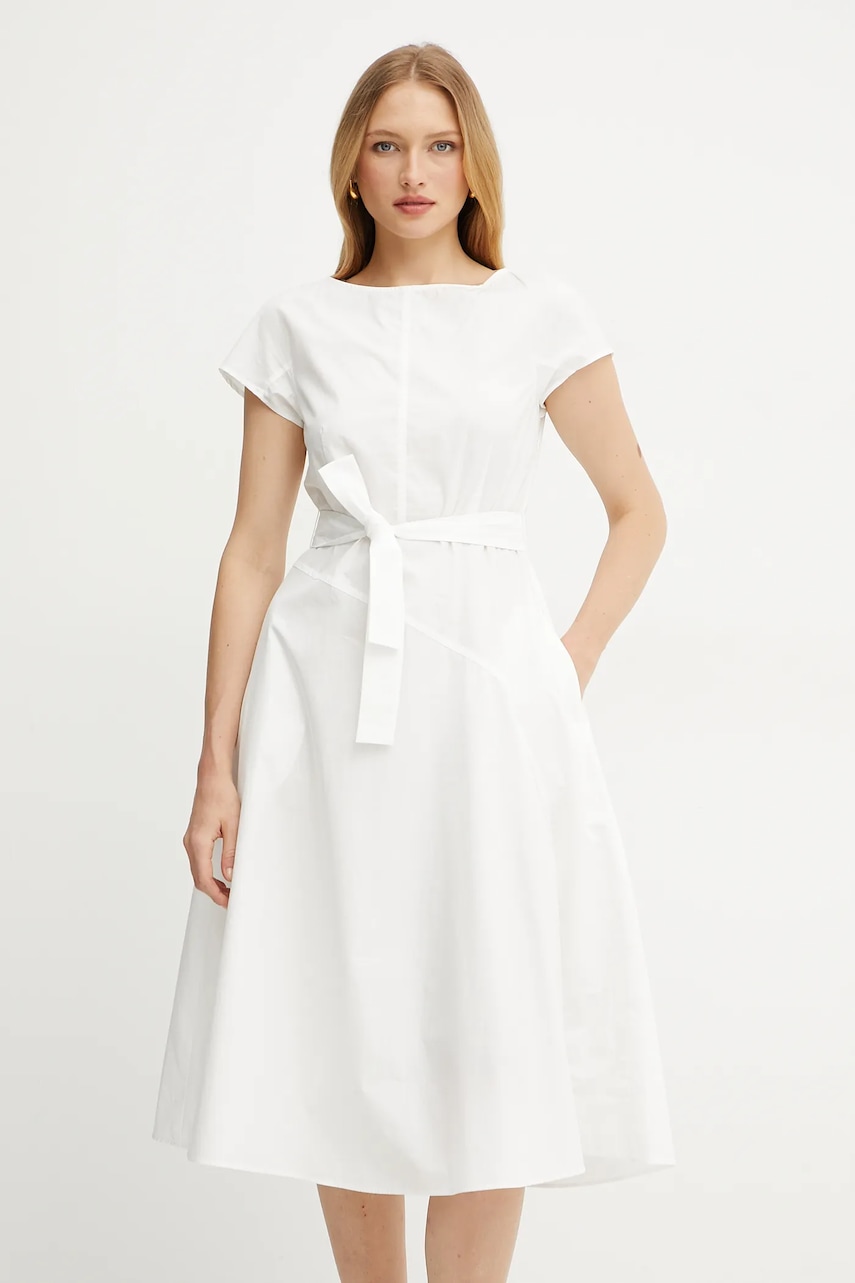 Weekend Max Mara rochie din bumbac culoarea alb