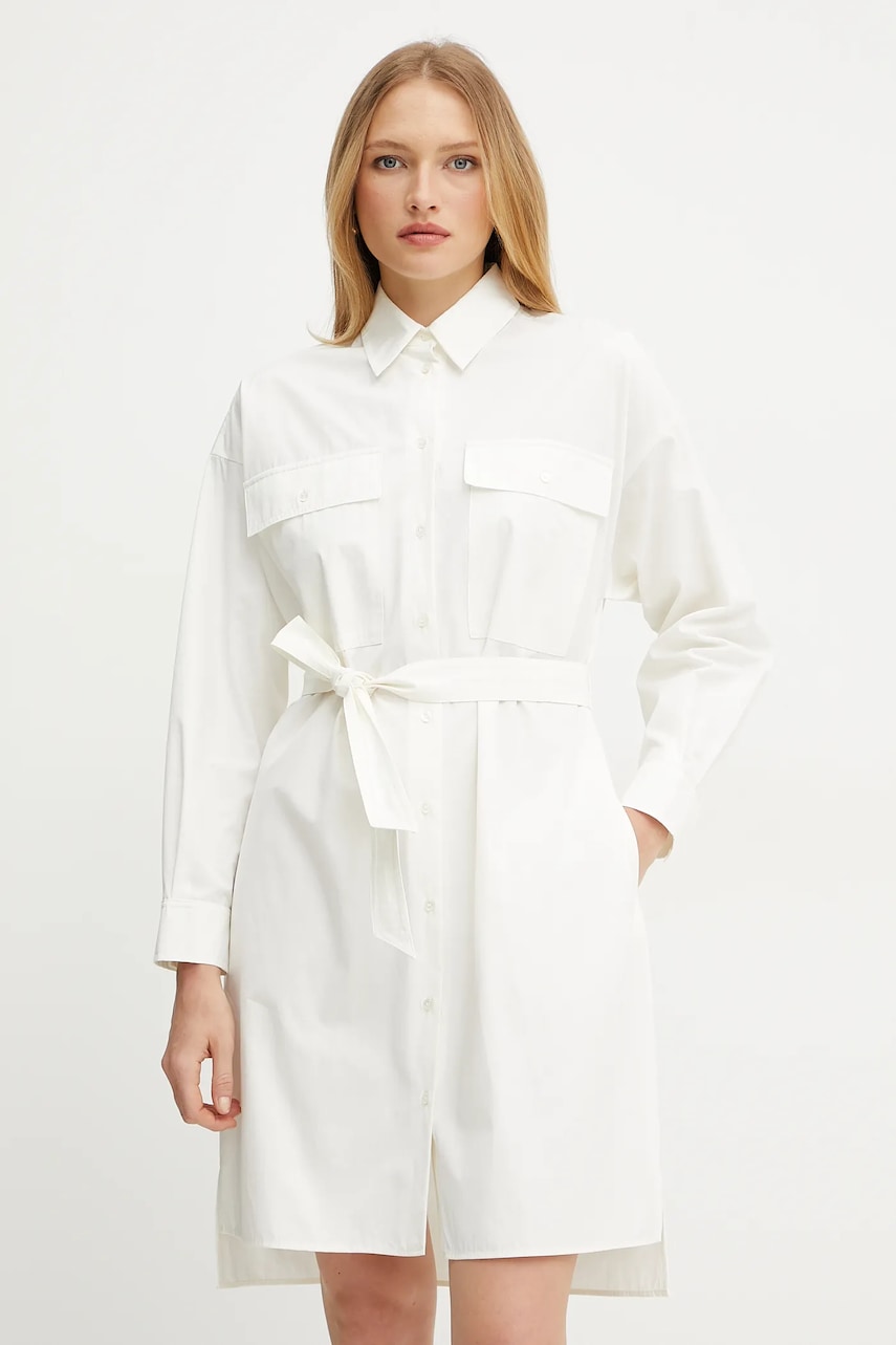 Weekend Max Mara rochie din bumbac culoarea bej