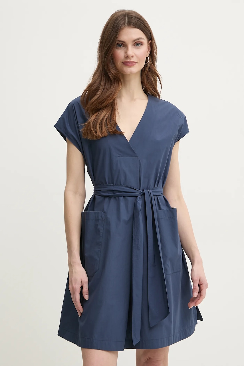 Weekend Max Mara rochie din bumbac culoarea bleumarin
