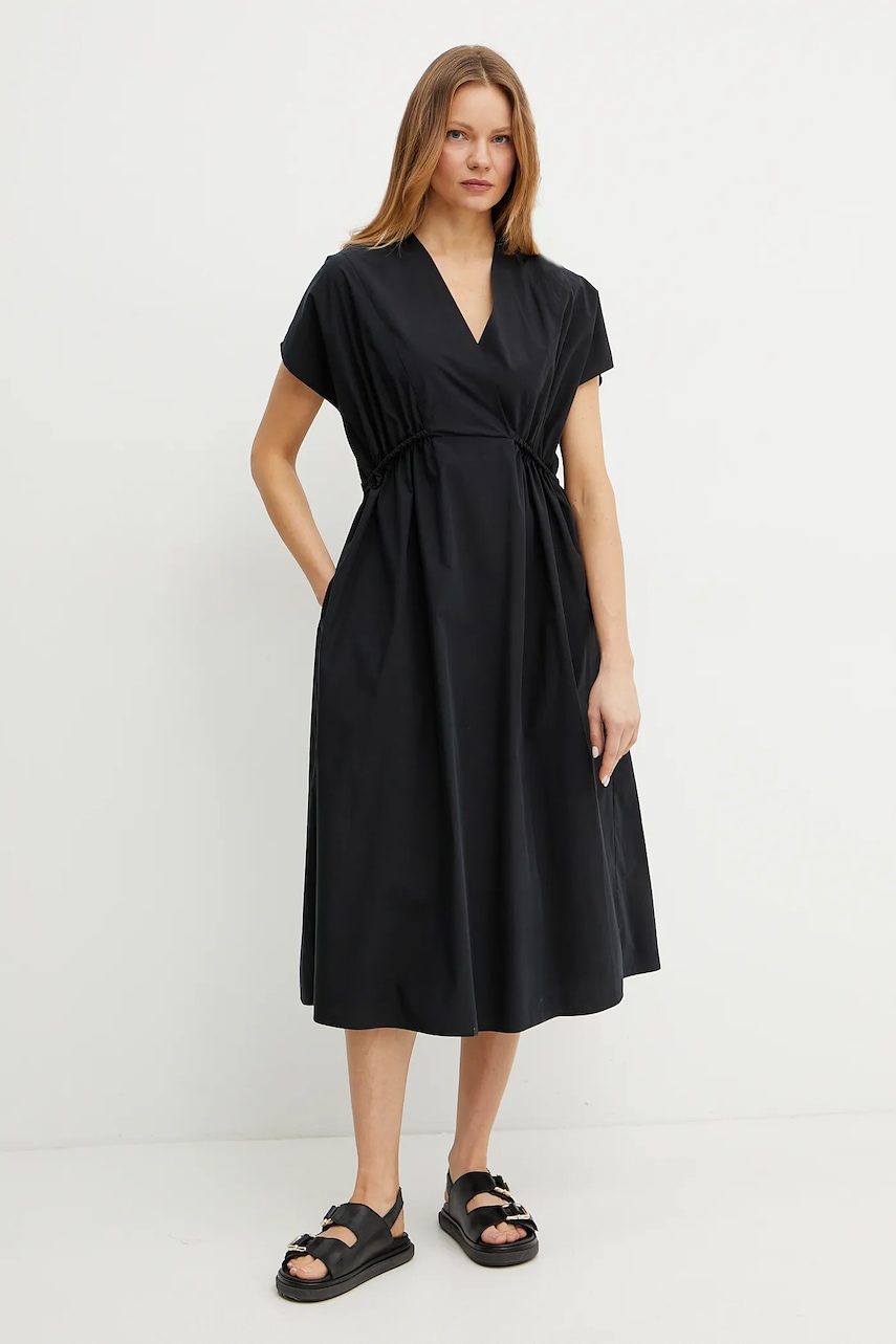 Weekend Max Mara rochie din bumbac culoarea negru