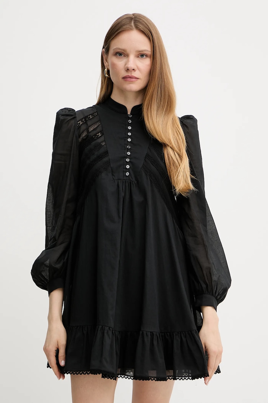 Weekend Max Mara rochie din bumbac culoarea negru