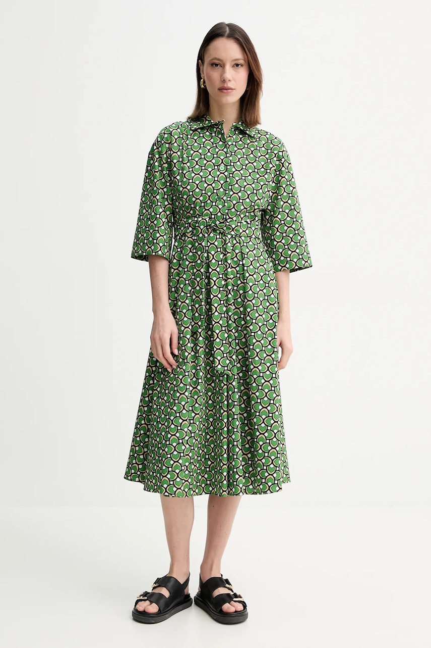 Weekend Max Mara rochie din bumbac culoarea verde