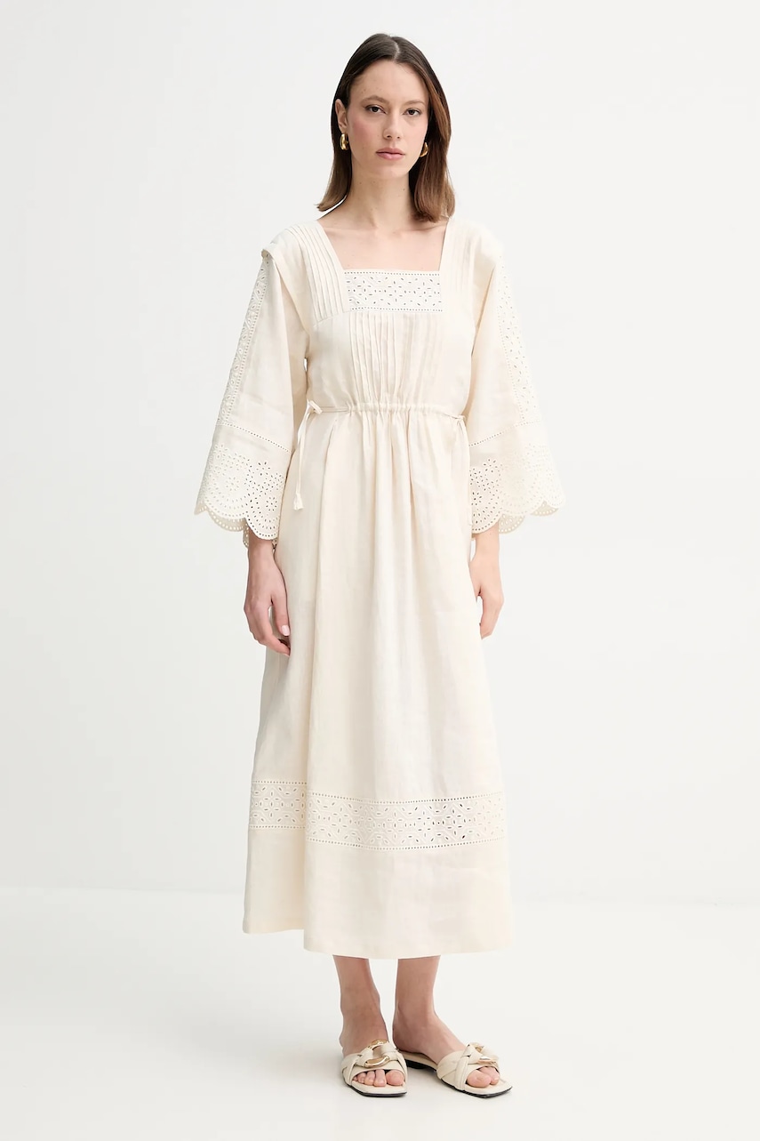 Weekend Max Mara rochie din in culoarea bej