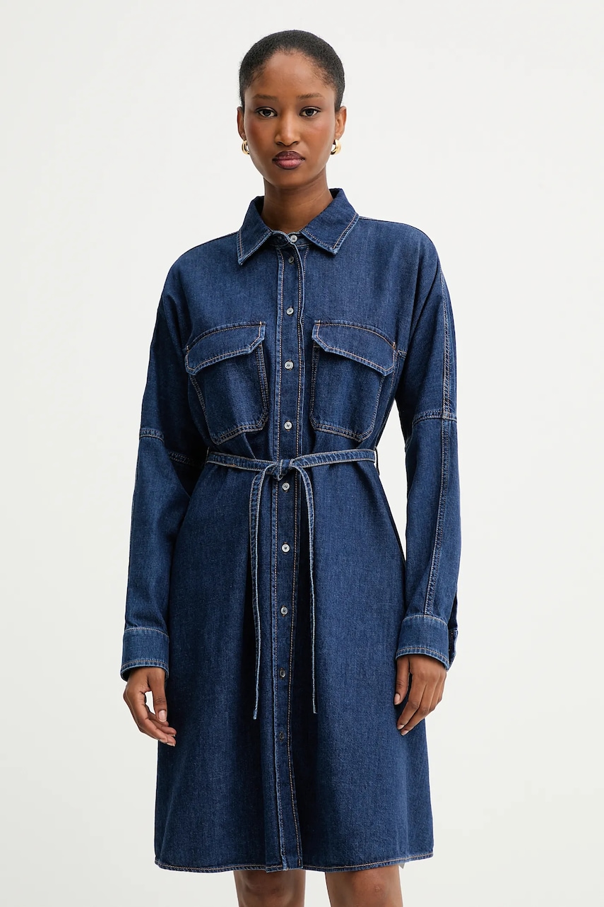 Weekend Max Mara rochie jeans BALENIO culoarea bleumarin
