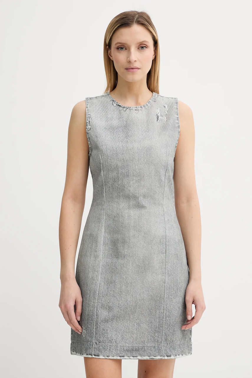 Won Hundred rochie jeans culoarea gri