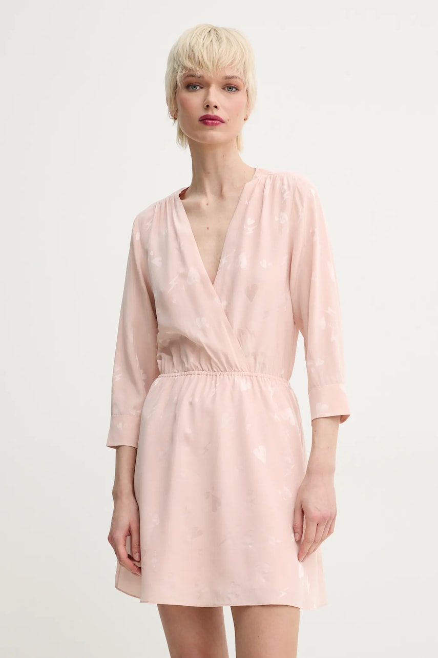 ZADIG&VOLTAIRE rochie de matase culoarea portocaliu