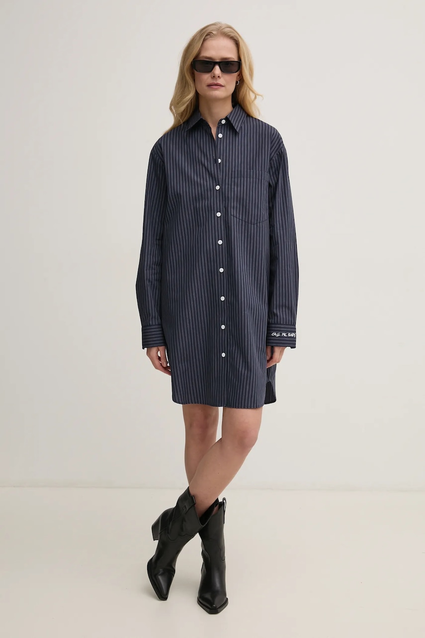 ZADIG&VOLTAIRE rochie din bumbac culoarea bleumarin