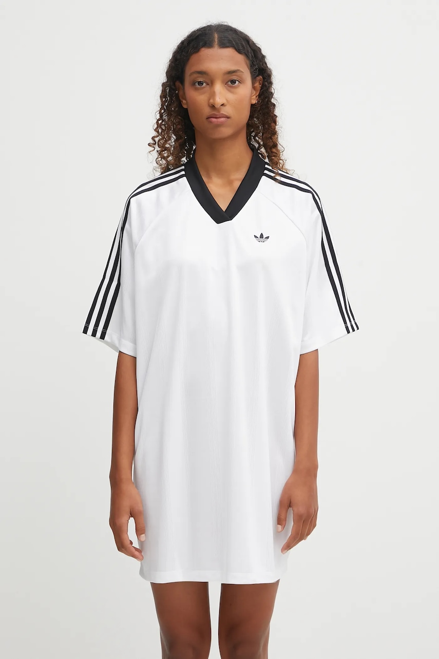 adidas Originals rochie Jacquard Dress culoarea alb