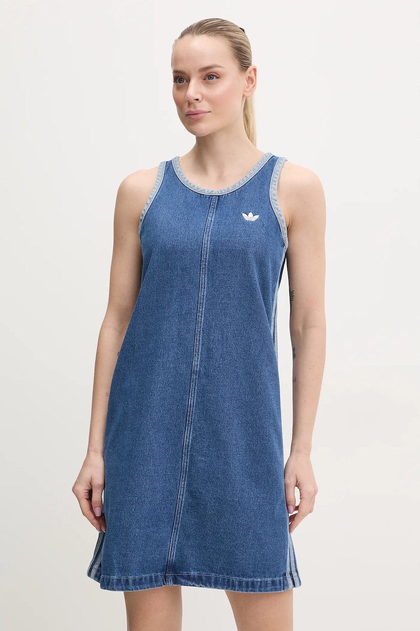 adidas Originals rochie din denim DENIM 3S DRESS mini