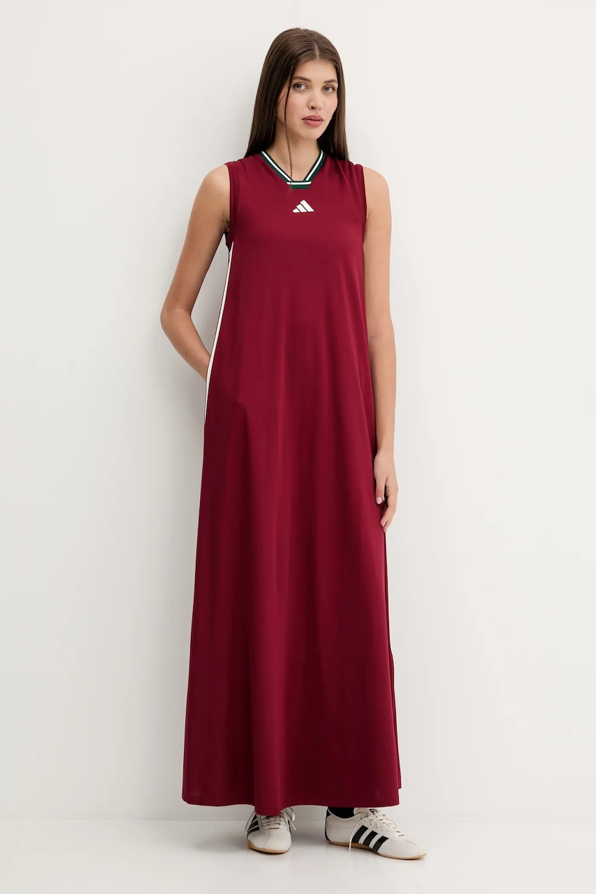 adidas rochie House of Tiro culoarea bordo