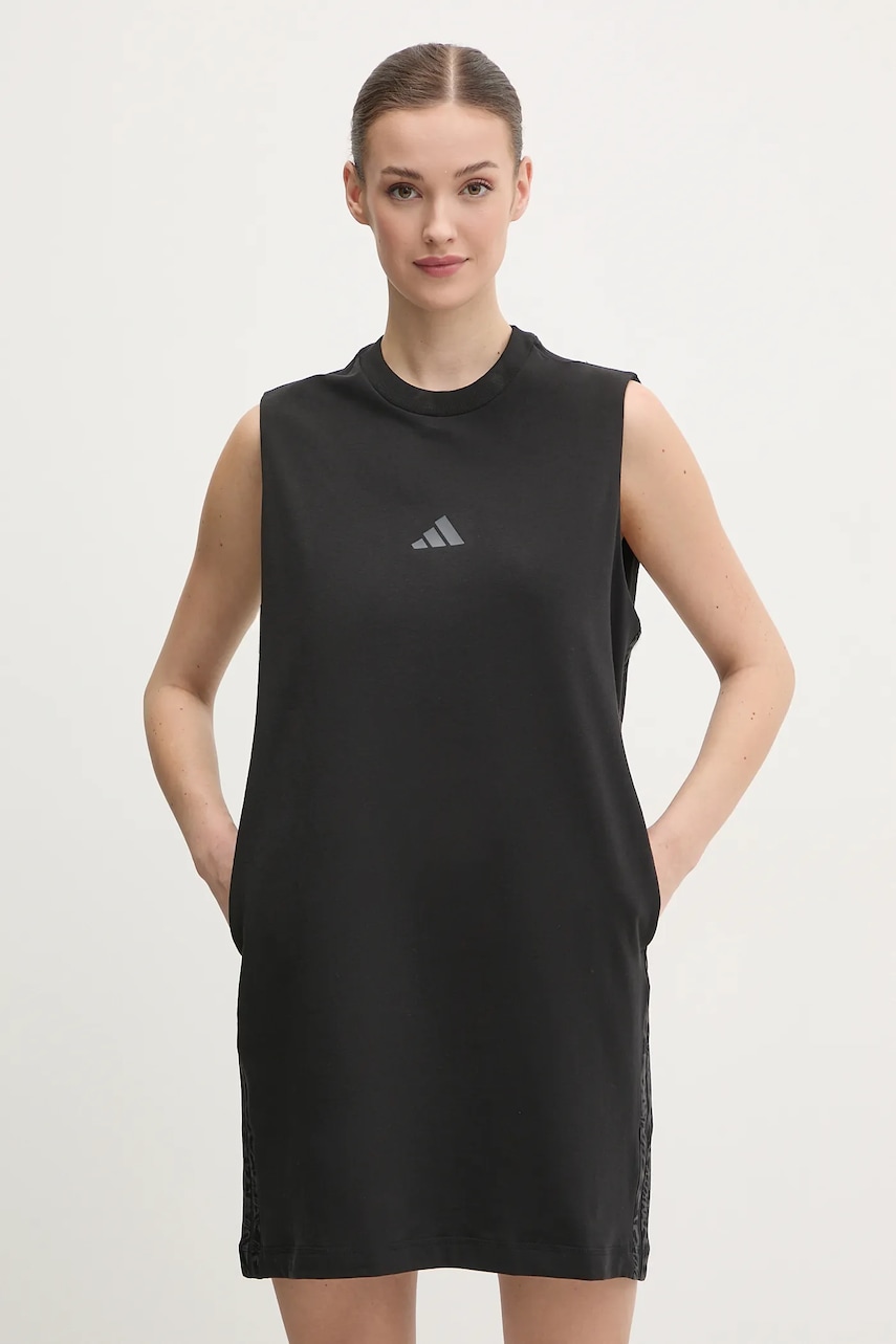 adidas rochie W AOP Blur culoarea negru