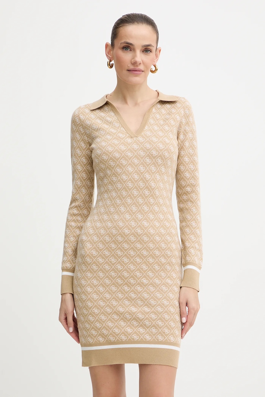 Guess rochie din amestec de lână AUBREY